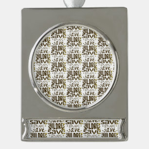 Save Children, Save Lives Silver Plated Banner Ornament