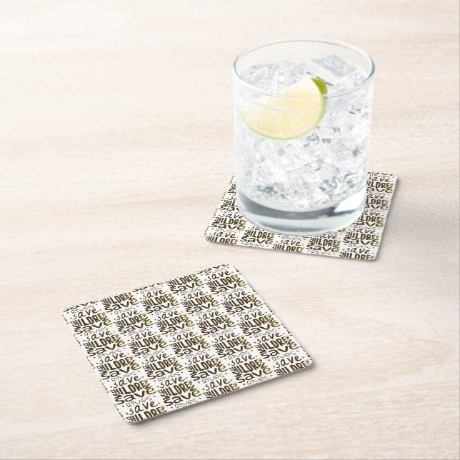 Save Children, Save Lives Square Paper Coaster (Insitu)