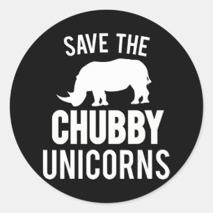 Save Chubby Unicorn Awareness Rhinos Costume Gift Classic Round Sticker