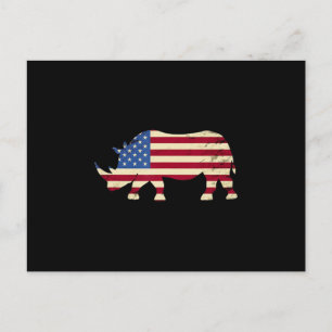 save chubby unicorns t usa flag rhinoceros postcard