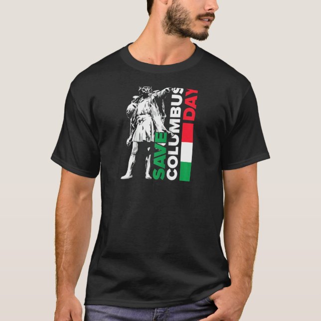 Save Columbus Day  Italian Pride Raglan T-Shirt (Front)