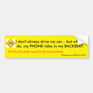 Save cyclists: stop driving distracted! bumper sticker