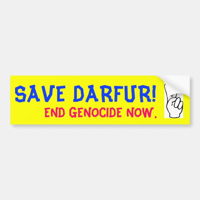 SAVE DARFUR! END GENOCIDE NOW. BUMPER STICKER (Front)