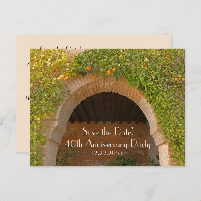 Save Date 40th Wedding Anniversary Announcement (Front/Back)