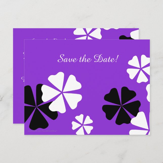 Save Date 75th Birthday Party Purple Announcement Postcard (Front/Back)