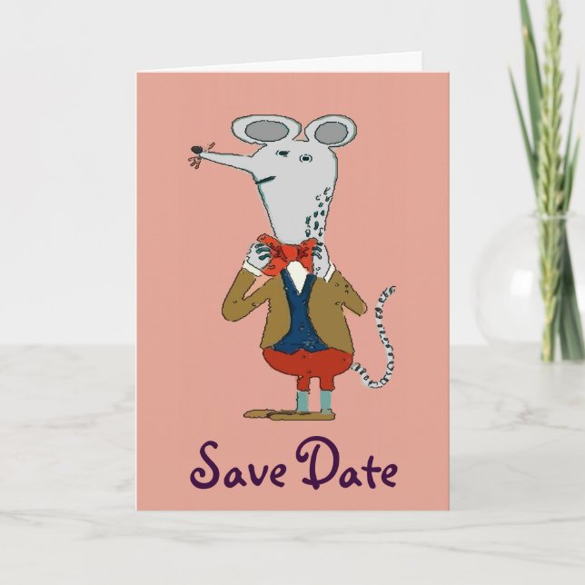 Save Date, Dressy Mouse Cards (Front)