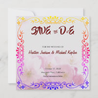 Save Date Wedding Professional Floral Pattern