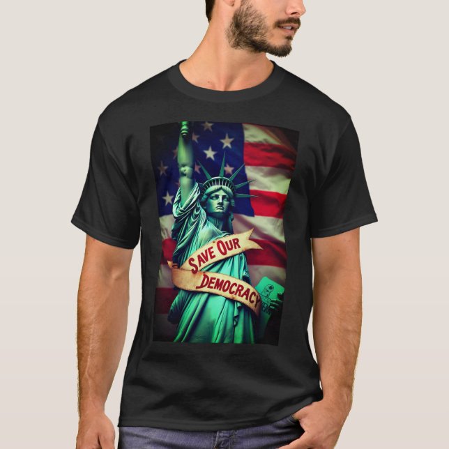 Save Democracy Impeach Trump  T-Shirt (Front)