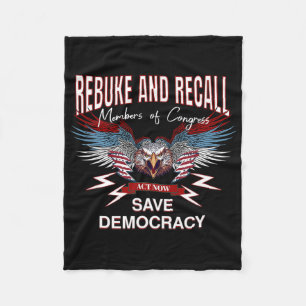 Save Democracy Recall Congress Protest Anti Trump Fleece Blanket