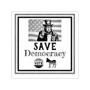 Save Democracy Self-Inking Rubber Stamp