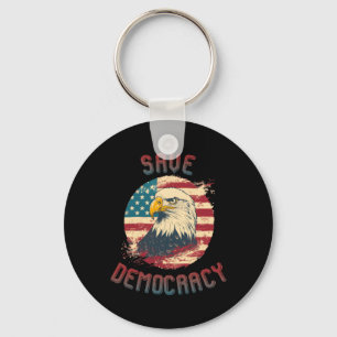 Save Democracy Sticker1 Key Ring