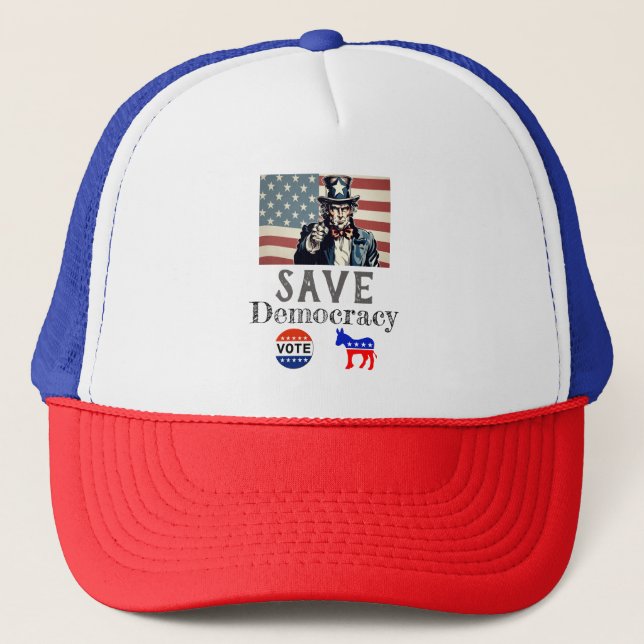 Save Democracy Trucker Hat (Front)