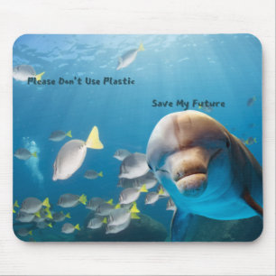 Save dolphins mouse mat, environmental message pad