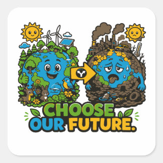 Save Earth Climate Action Eco Square Sticker