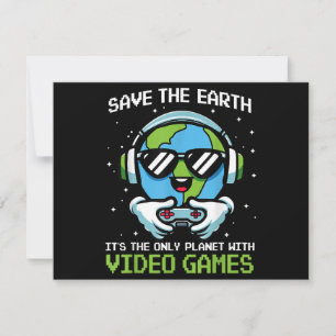 Save Earth Gamer Design - Funny Earth Day Video Ga