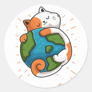 Save Earth It's The Only Planet That Has Cats Envi Classic Round Sticker