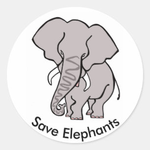 Save ELEPHANTS - Animal activist -Save Wildlife - Classic Round Sticker