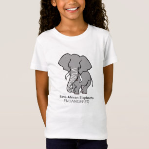 Save ELEPHANTS - Endangered animal graphic- T-Shirt