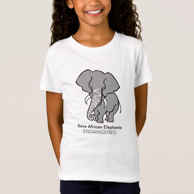 Save ELEPHANTS - Endangered animal graphic- T-Shirt (Front)