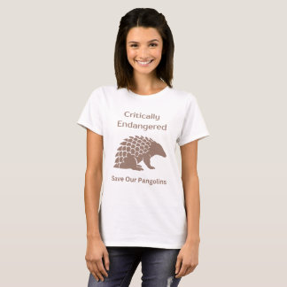 Save Endangered Asia Africa Pangolin Silhouette T-Shirt
