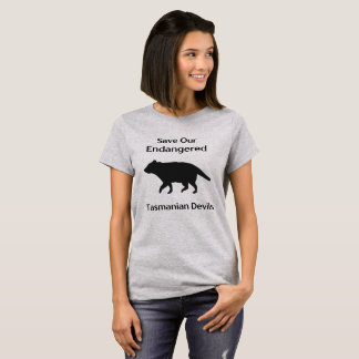 Save Endangered Tasmanian Devil Black Silhouette T-Shirt