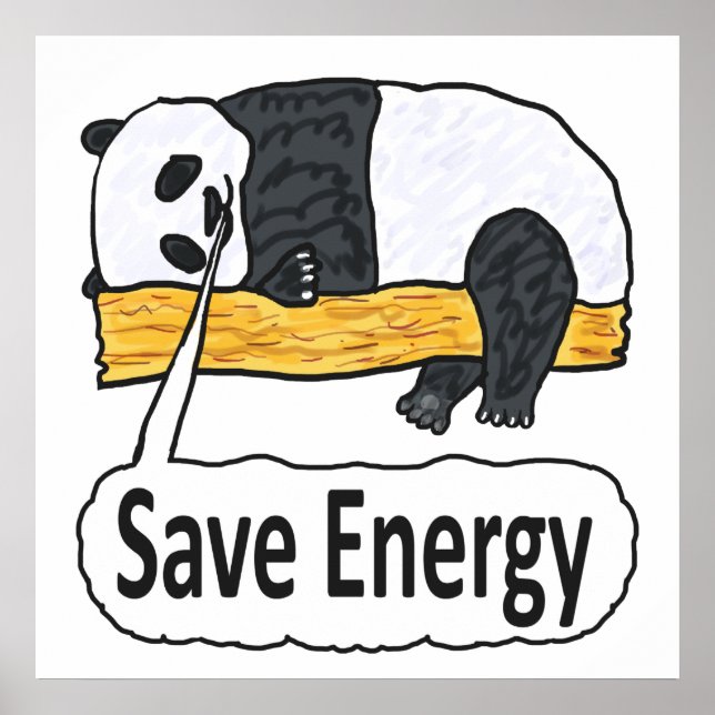 Save Energy Panda Poster (Front)