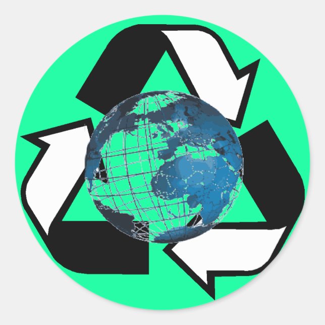 Save Energy, Recycle Classic Round Sticker (Front)