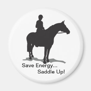 Save Energy... Saddle Up Magnet - English Rider