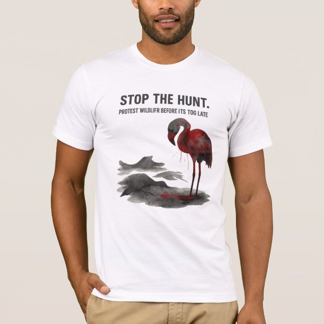 Save Flamingos in Iraq – Protect Wildlife Awarenes T-Shirt (Front)