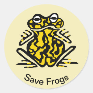 Save  FROGS- Amphibian  -Poisonous black & yellow  Classic Round Sticker