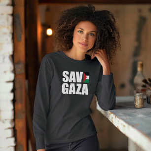 SAVE GAZA black long sleeve for muslim woman T-Shirt