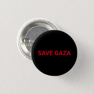 Save Gaza black red custom text minimalist 3 Cm Round Badge