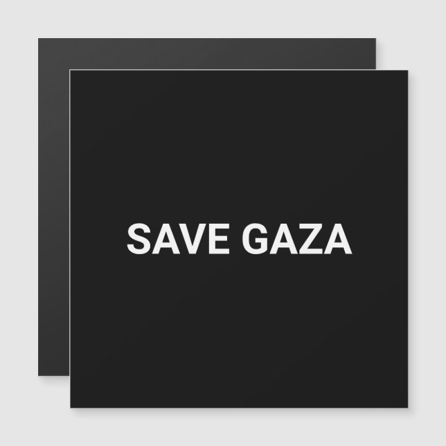 Save Gaza black white custom text magnetic card (Front/Back)