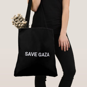 Save Gaza black white custom text minimalist Tote Bag