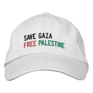 Save Gaza Free Palestine black red green white Embroidered Hat