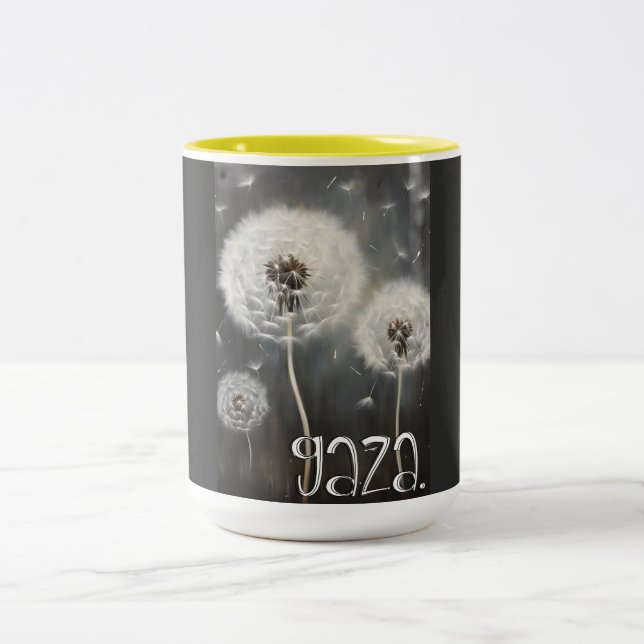 Save Gaza. No War, Only Peace. Two-Tone Coffee Mug (Center)