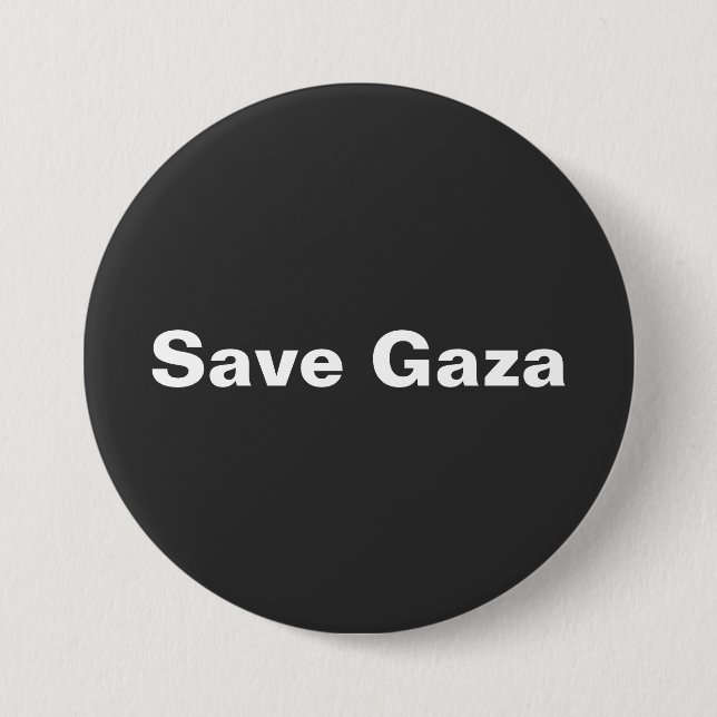 Save Gaza Simple Text Supporting Gaza Palestine 7.5 Cm Round Badge (Front)
