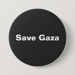 Save Gaza Simple Text Supporting Gaza Palestine 7.5 Cm Round Badge
