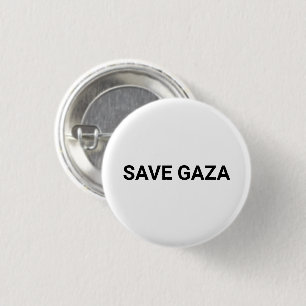 Save Gaza white black custom text minimalist 3 Cm Round Badge