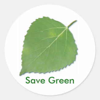 Save Green Reminder Sticker