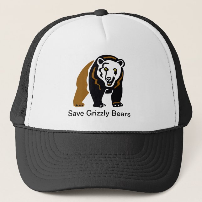 Save Grizzly bears - Animal lover - Wildlife - Trucker Hat (Front)