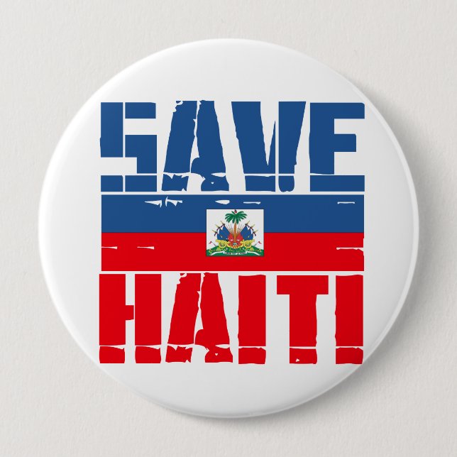 SAVE HAITI 10 CM ROUND BADGE (Front)