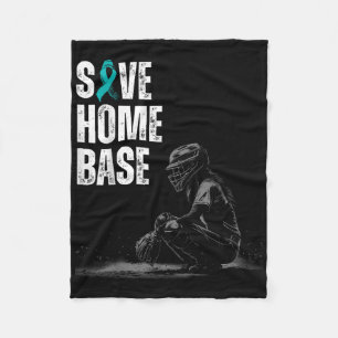 Save Home Base Baseball Player Ovarian Cancer Awar Fleece Blanket