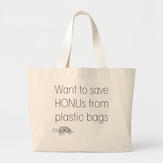 Save Honu Large Tote Bag (Front)