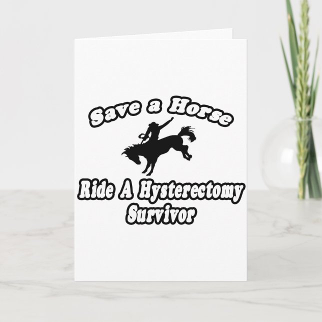 Save Horse, Ride Hysterectomy Survivor Card (Front)