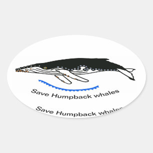 Save Humpback WHALES  - Wild animals - Nature Oval Sticker