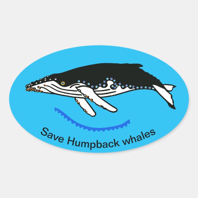 Save Humpback WHALES -Wildlife - Nature Oval Sticker (Front)