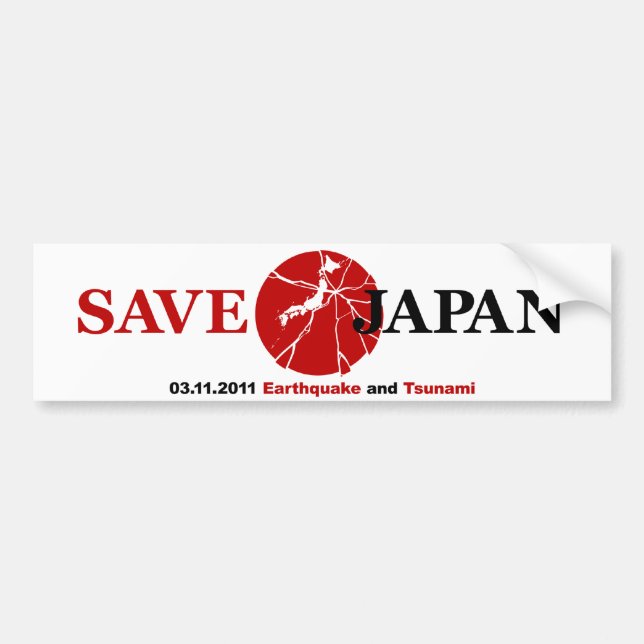 Save Japan Bumper Sticker (Front)