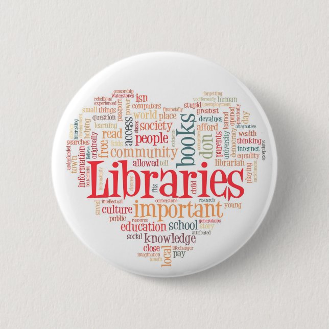 Save libraries 2 6 cm round badge (Front)