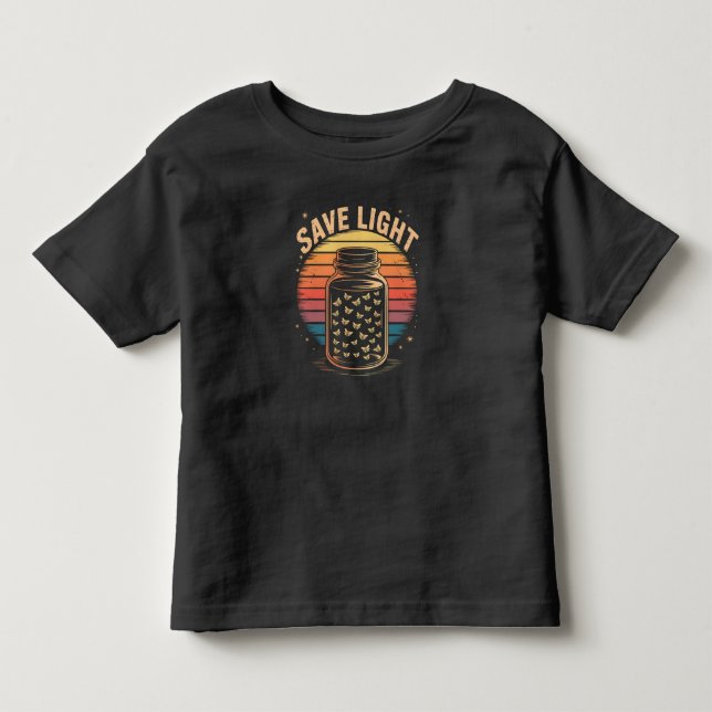 Save Light Firefly Jar Retro Magic Summer Vibes Toddler T-Shirt (Front)